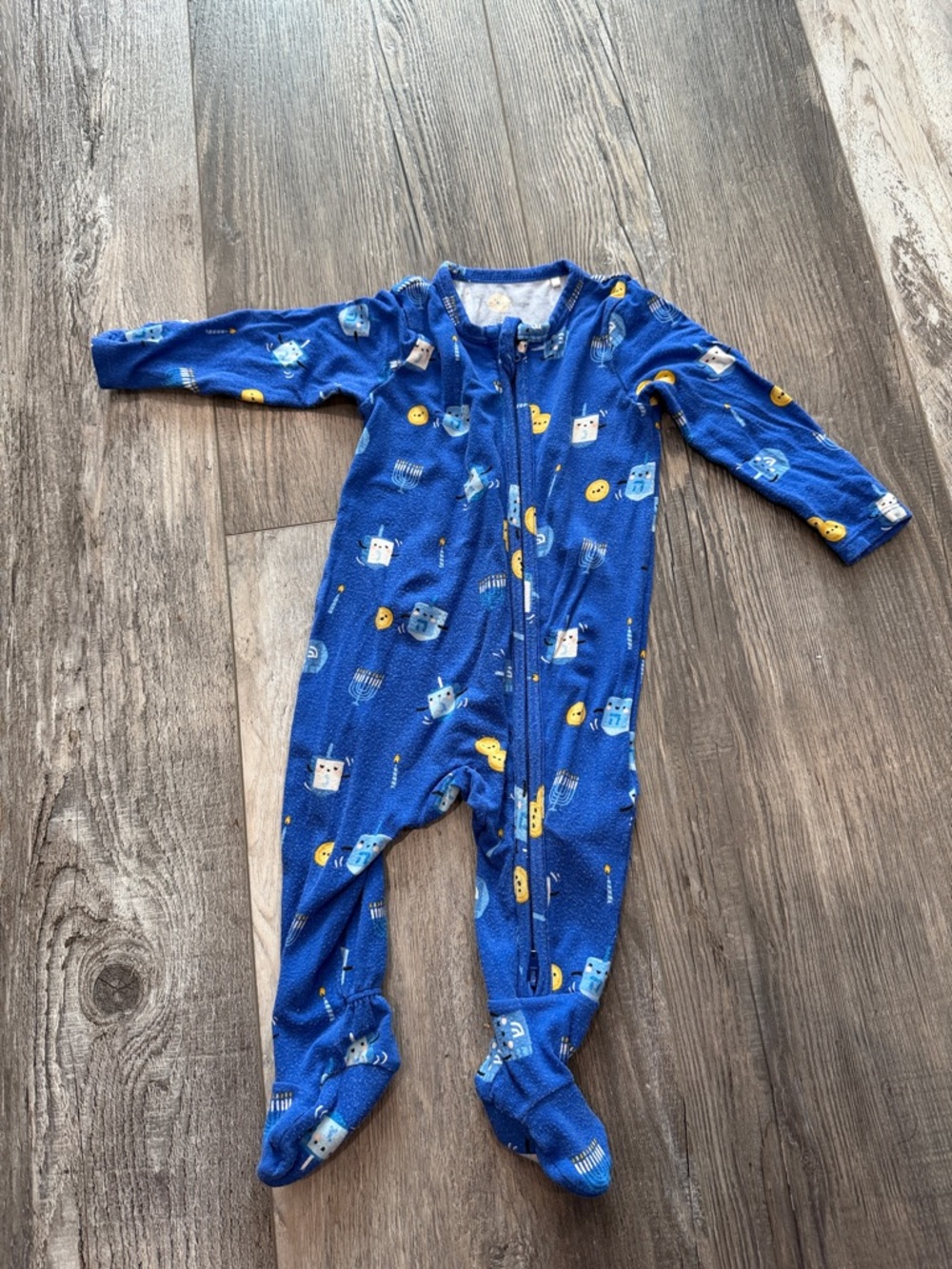 Angel Dear Blue Kids Zip-Up One-Piece Pajamas
